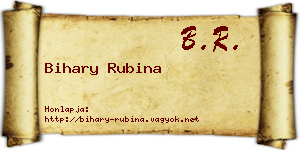 Bihary Rubina névjegykártya